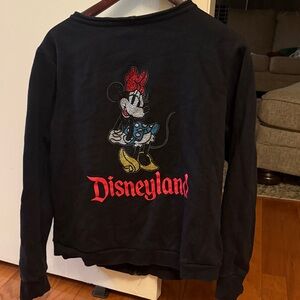 Disney Black Sweater with Minnie Mouse Design glitter - no hood